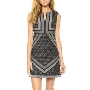 Diane Von Furstenberg Gray and Black Geometric Dress